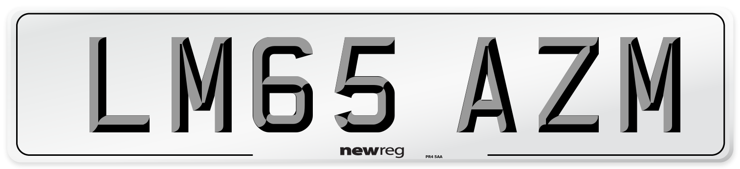 LM65 AZM Number Plate from New Reg